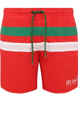 Плавки-шорты с карманами BOSS. Цвет: красный