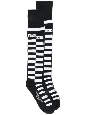 Носки с клетчатым рисунком KTZ. Цвет: чёрный