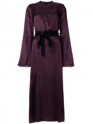 Платье-миди с эффектом потертости Maison Margiela. Цвет: розовый и фиолетовый