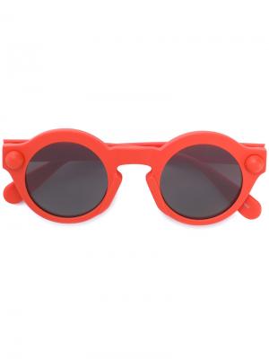 Солнцезащитные очки в круглой оправе Christopher Kane Eyewear. Цвет: жёлтый и оранжевый