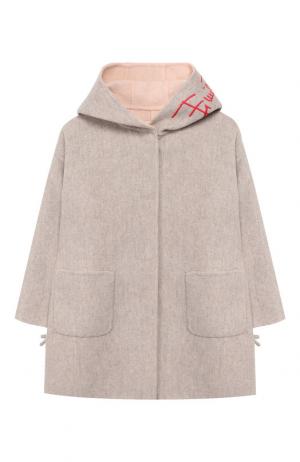 Шерстяное пальто с капюшоном Emilio Pucci. Цвет: серый