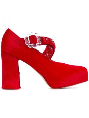 Декорированные туфли Simone Rocha. Цвет: красный