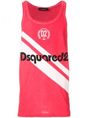 Топ с принтом логотипа Dsquared2. Цвет: розовый и фиолетовый