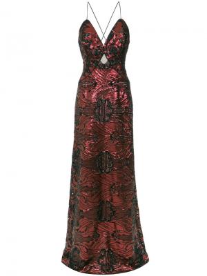 Sequin embroidered gown Tufi Duek. Цвет: красный
