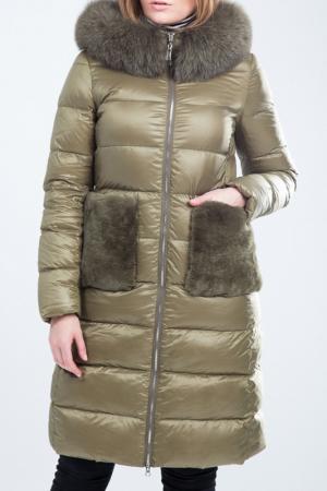 Зимняя куртка MALINARDI. Цвет: оливковый