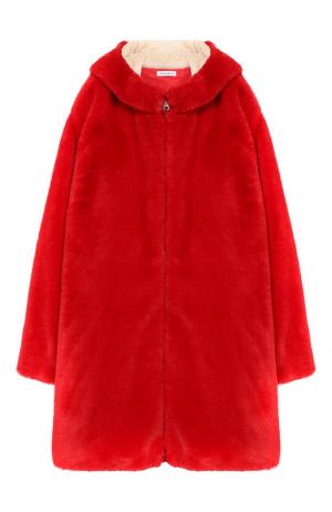 Пальто с декоративным капюшоном Dolce & Gabbana. Цвет: красный