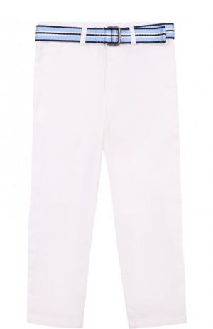 Хлопковые брюки с ремнем Polo Ralph Lauren. Цвет: белый