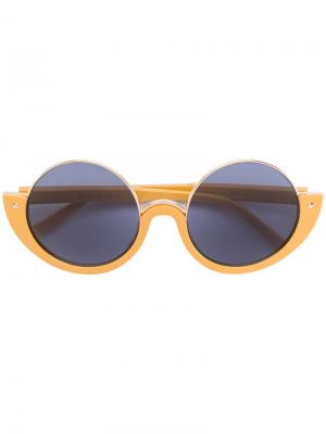 Солнцезащитные очки круглой формы Marni Eyewear. Цвет: жёлтый и оранжевый