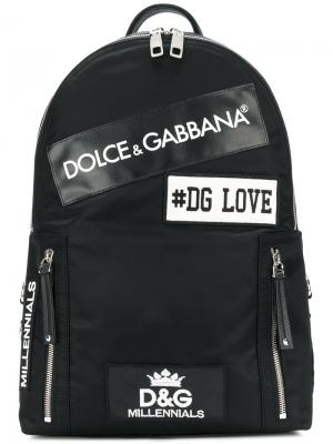 Рюкзак с заплатками Dolce & Gabbana. Цвет: чёрный