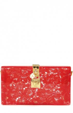 Клатч Dolce Box с кружевом & Gabbana. Цвет: красный