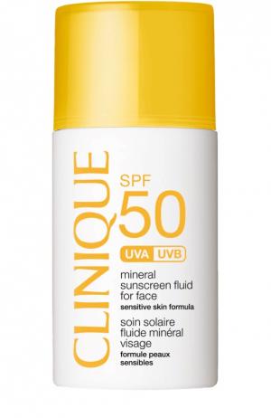 Солнцезащитный минеральный флюид для лица с SPF50 Clinique. Цвет: бесцветный