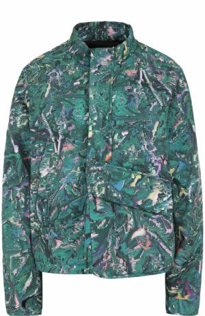 Куртка свободного кроя с принтом Y-3. Цвет: темно-зеленый