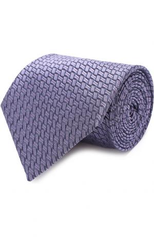 Шелковый галстук с узором Ermenegildo Zegna. Цвет: лиловый