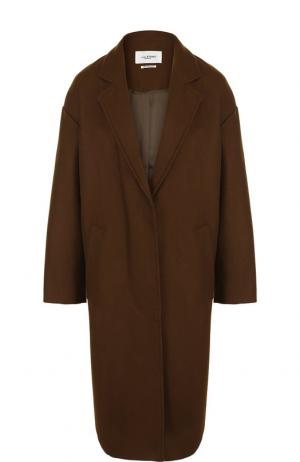 Однотонное пальто из смеси шерсти и кашемира Isabel Marant Etoile. Цвет: коричневый