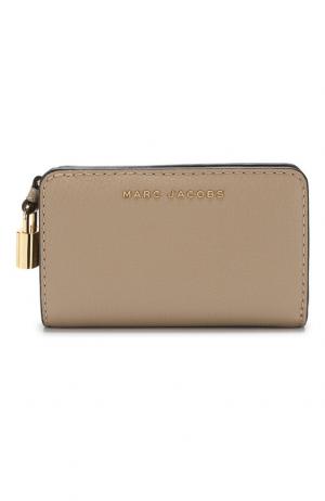 Кожаный кошелек с логотипом бренда Marc Jacobs. Цвет: светло-серый