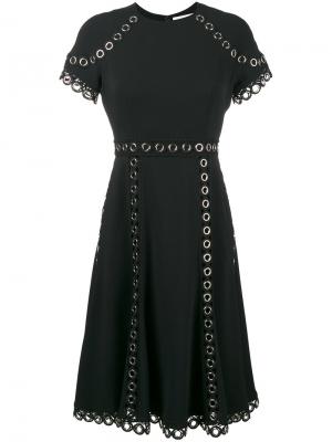 Платье с короткими рукавами люверсами Jonathan Simkhai. Цвет: чёрный