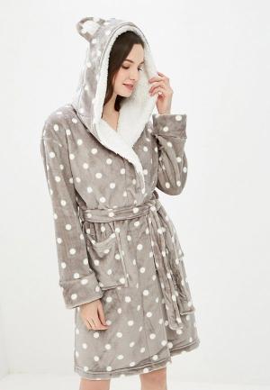 Халат домашний Dorothy Perkins. Цвет: серый