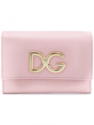 Маленький континентальный кошелек Dolce & Gabbana. Цвет: розовый и фиолетовый