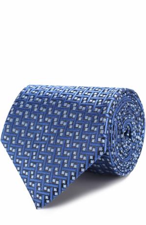 Шелковый галстук с узором Charvet. Цвет: темно-синий