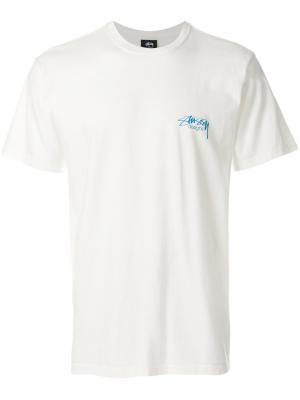 Классическая футболка с логотипом Stussy. Цвет: белый