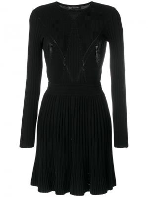 Платье с ребристой фактурой Versace. Цвет: чёрный