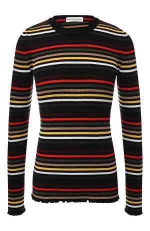 Шерстяной пуловер в контрастную полоску Sonia Rykiel. Цвет: разноцветный