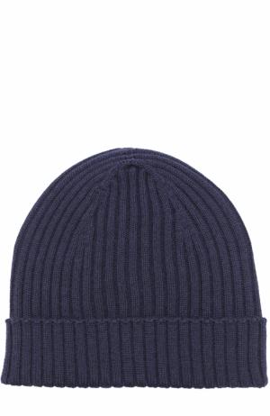 Шерстяная шапка фактурной вязки TSUM Collection. Цвет: темно-синий