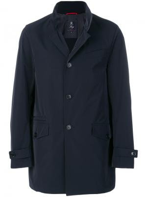 Однобортное пальто Fay. Цвет: синий