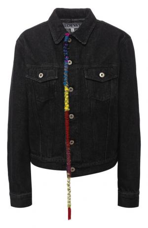 Джинсовая куртка с декоративной отделкой Loewe. Цвет: черный