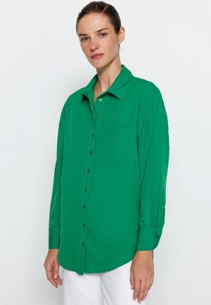 Рубашка Trendyol. Цвет: зеленый