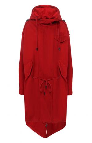 Хлопковое пальто с капюшоном Isabel Marant Etoile. Цвет: красный