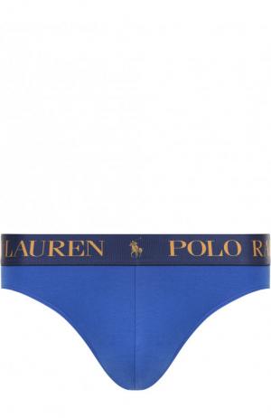 Хлопковые брифы с широкой резинкой Polo Ralph Lauren. Цвет: голубой