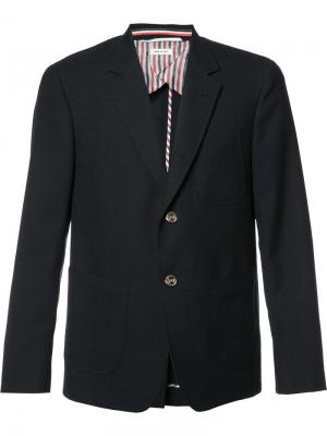 Пиджак на пуговицах Thom Browne. Цвет: синий
