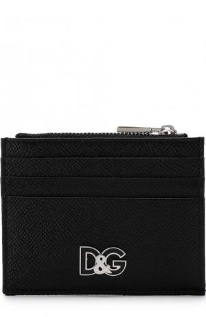 Кожаный футляр для кредитных карт с отделением монет Dolce & Gabbana. Цвет: черный