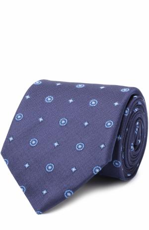 Шелковый галстук с узором Churchs Church's. Цвет: темно-синий