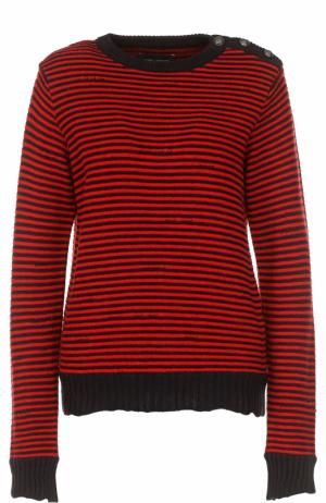 Вязаный пуловер в контрастную полоску Zadig&Voltaire. Цвет: красный