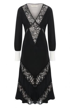 Платье-миди из смеси шелка и хлопка Emilio Pucci. Цвет: черный