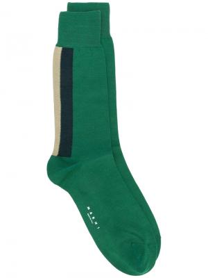 Носки с полосками Marni. Цвет: зелёный