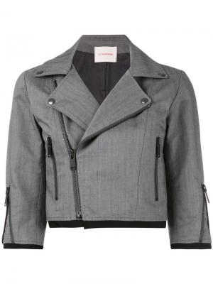 Укороченная байкерская куртка A.F.Vandevorst. Цвет: серый