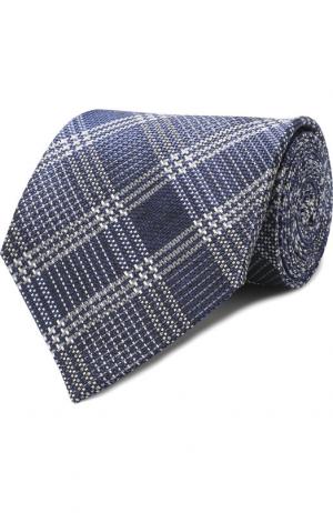 Шелковый галстук с узором Tom Ford. Цвет: синий