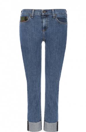 Укороченные джинсы-скинни с отворотами Rag&Bone. Цвет: синий