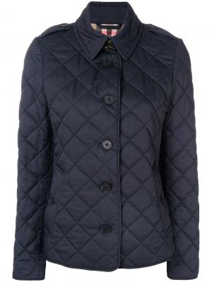Стеганая куртка с геометрическим узором Burberry. Цвет: синий