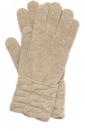 Вязаные перчатки из кашемира Kashja` Cashmere. Цвет: бежевый