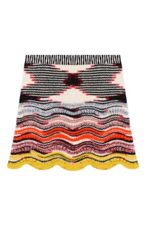 Шерстяная мини-юбка Missoni. Цвет: разноцветный
