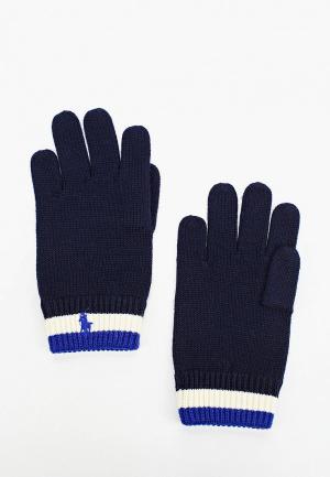 Перчатки Polo Ralph Lauren. Цвет: синий