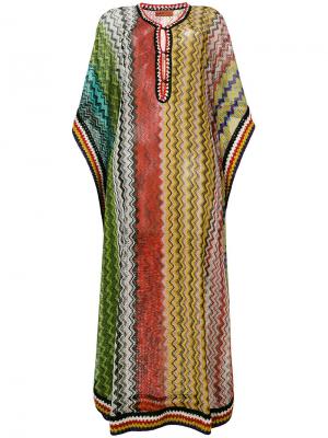 Пляжное платье с зигзагообразным узором и логотипом Missoni Mare. Цвет: многоцветный