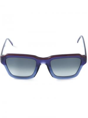 Солнцезащитные очки в прямоугольной оправе Marni Eyewear. Цвет: синий