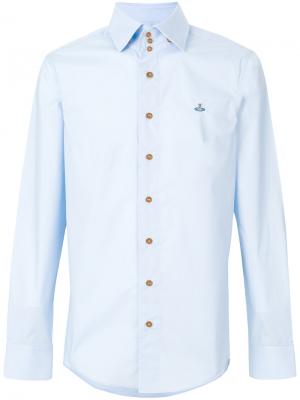 Рубашка с вышитым логотипом Vivienne Westwood. Цвет: синий