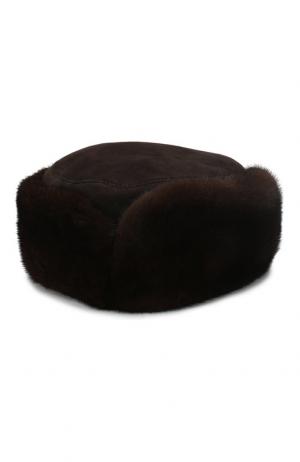 Норковая шапка Бранд FurLand. Цвет: коричневый