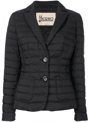 Стеганый пиджак Herno. Цвет: чёрный